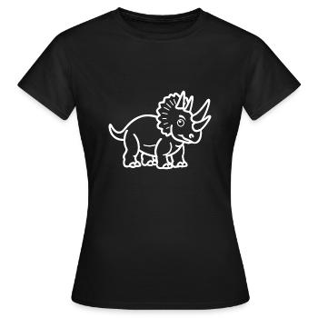 Triceratops - T-shirt Femme - noir - Devant - AI Model Female 172 dark (172cm)