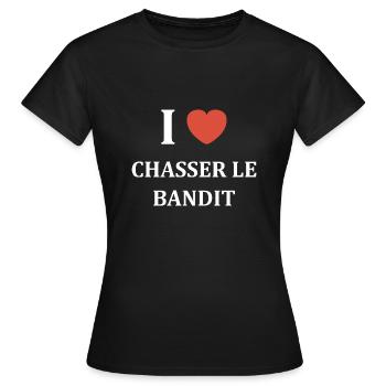 chasseur de bandit - T-shirt Femme - noir - Devant - AI Model Female 172 dark (172cm)