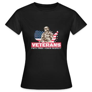 Journée des anciens combattants en l’honneur de tous ceux qui ont servi - T-shirt Femme - noir - Devant - AI Model Female 172 dark (172cm)