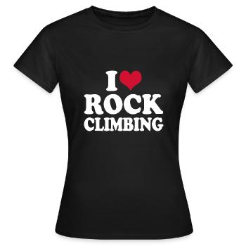 Klettern Kletterer I Love Rock Climbing - Frauen T-Shirt - Schwarz - Vorne - AI Model Female 172 dark (172cm)