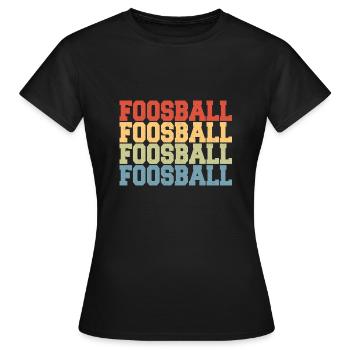 Retro Foosball Table Soccer Player Vintage - Frauen T-Shirt - Schwarz - Vorne - AI Model Female 172 dark (172cm)