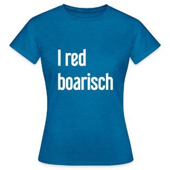 I red boarisch - Frauen T-Shirt - Antikblaues Saphir meliert - Vorne - AI Model Female 172 dark (172cm)