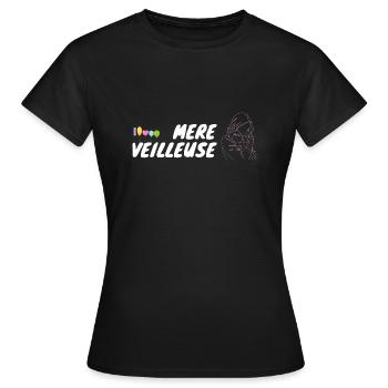 mère veilleuse ballon - T-shirt Femme - noir - Devant - AI Model Female 172 dark (172cm)