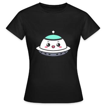 fliegende Untertasse - Frauen T-Shirt - Schwarz - Vorne - AI Model Female 172 dark (172cm)