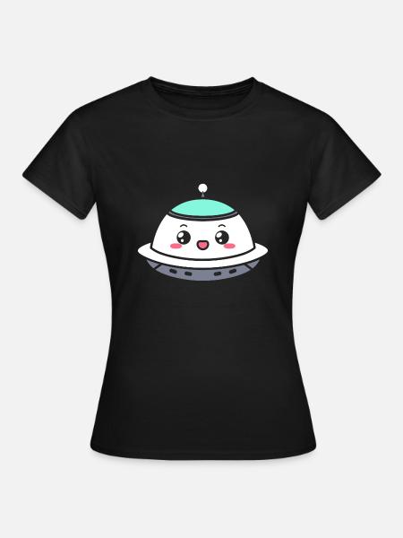 fliegende Untertasse - Frauen T-Shirt - Schwarz