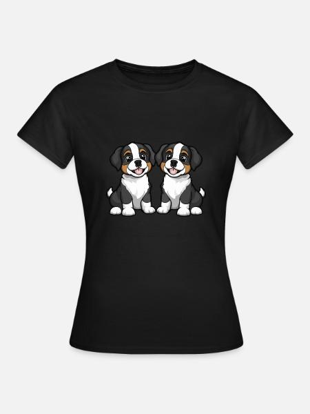 Sint Bernard Hond Strip - Vrouwen T-shirt - zwart