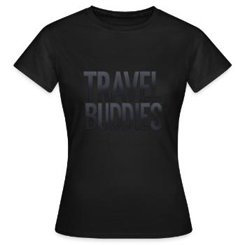 Travel Buddies – Design minimaliste - T-shirt Femme - noir - Devant - AI Model Female 172 dark (172cm)