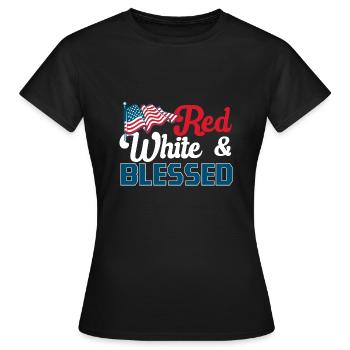 Gedenktag Vierter Juli USA Amerikanisch Patriotisc - Frauen T-Shirt - Schwarz - Vorne - AI Model Female 172 dark (172cm)