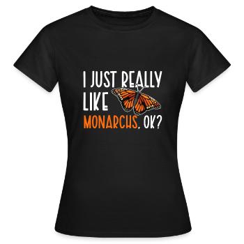 Monarque papillon monarque américain papillon monarque - T-shirt Femme - noir - Devant - AI Model Female 172 dark (172cm)