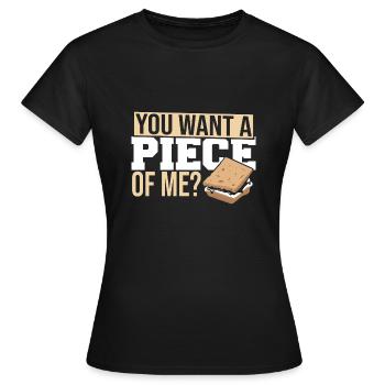 Drôle tu veux un morceau de moi Marshmallow Smore Cam - T-shirt Femme - noir - Devant - AI Model Female 172 dark (172cm)