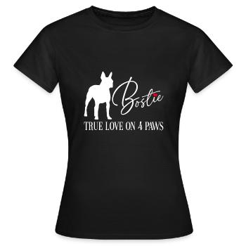 Bostie wahre Liebe auf vier Pfoten - Frauen T-Shirt - Schwarz - Vorne - AI Model Female 172 dark (172cm)