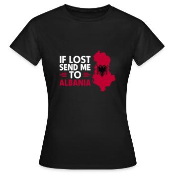 Drapeau albanais Aigle albanais Shqiponja - T-shirt Femme - noir - Devant - AI Model Female 172 dark (172cm)