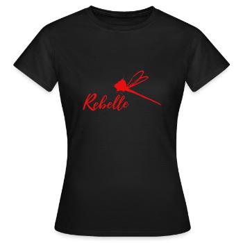 Rebelle - Frauen T-Shirt - Schwarz - Vorne - AI Model Female 172 dark (172cm)