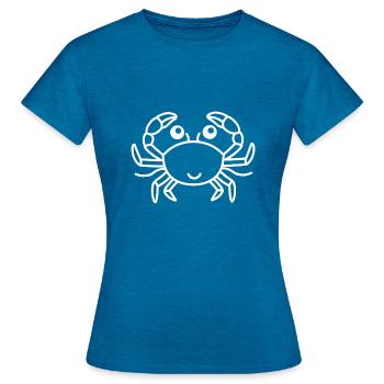 Krebs - Frauen T-Shirt - Antikblaues Saphir meliert - Vorne - AI Model Female 172 dark (172cm)