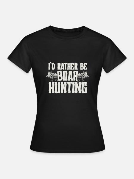Wildschweinjagd Jäger Wildschwein - Frauen T-Shirt - Schwarz