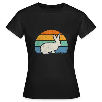 Hase retro, Ostern, Hasenliebhaber, rammler - Frauen T-Shirt - Schwarz - Vorne - AI Model Female 172 dark (172cm)