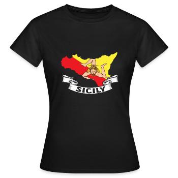 Sicily Flag Italy Sicily - Women's T-Shirt - black - Front - AI Model Female 172 dark (172cm)