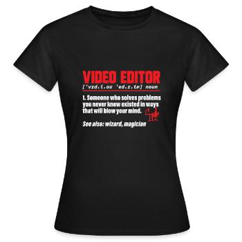 Video Editor Filmemacher Videofilmer - Frauen T-Shirt - Schwarz - Vorne - AI Model Female 172 dark (172cm)
