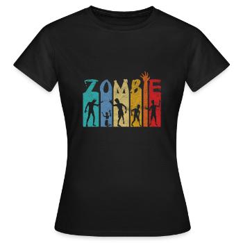 Zombie retro Halloween Design - Frauen T-Shirt - Schwarz - Vorne - AI Model Female 172 dark (172cm)
