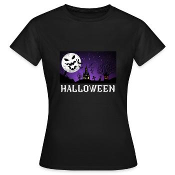 Manoir hanté d’Halloween - T-shirt Femme - noir - Devant - AI Model Female 172 dark (172cm)