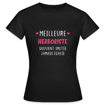Souvent imitée meilleure Herboriste - T-shirt Femme - noir - Devant - AI Model Female 172 dark (172cm)