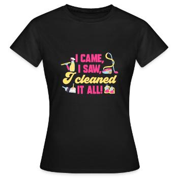 Service de ménage Femme de ménage Femme de ménage - T-shirt Femme - noir - Devant - AI Model Female 172 dark (172cm)
