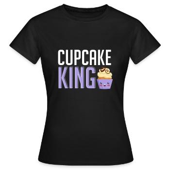 Cupcake King Baking Baker Pâtissier Chef Homme - T-shirt Femme - noir - Devant - AI Model Female 172 dark (172cm)