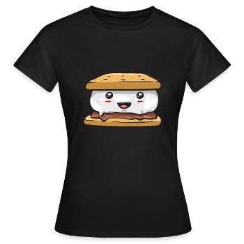 S'more Campfire Marshmallow Camping - T-shirt Femme - noir - Devant - AI Model Female 172 dark (172cm)