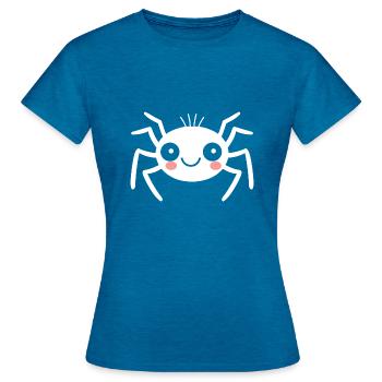 araignée - T-shirt Femme - bleu saphir antique chiné - Devant - AI Model Female 172 dark (172cm)