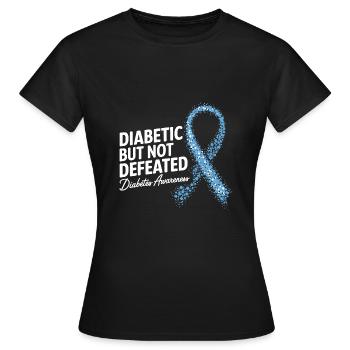 Unstoppable Warrior Diabetes Awareness Ribbon - Women's T-Shirt - black - Front - AI Model Female 172 dark (172cm)