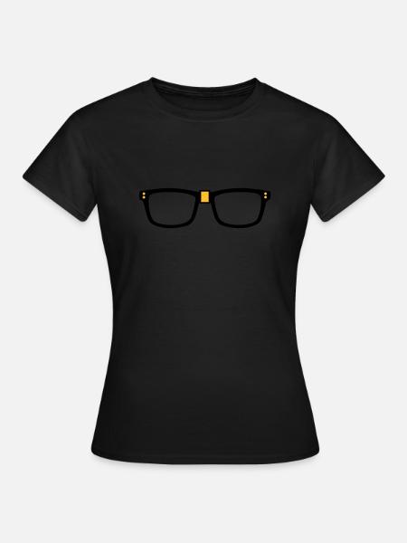 Brille - Nerd - Frauen T-Shirt - Schwarz
