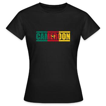 Cameroun - T-shirt Femme - noir - Devant - AI Model Female 172 dark (172cm)