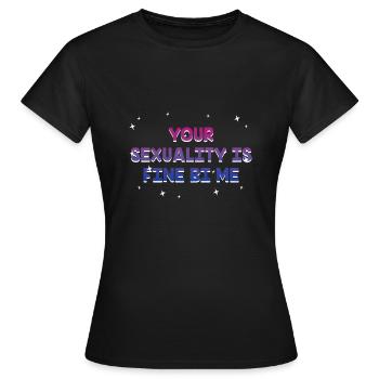 Ta sexualité est bien Bi Me Bisexuel - T-shirt Femme - noir - Devant - AI Model Female 172 dark (172cm)