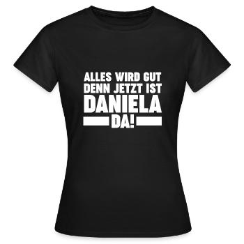 Daniela - Frauen T-Shirt - Schwarz - Vorne - AI Model Female 172 dark (172cm)