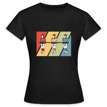 Vintage Table Soccer Lover Retro Foosball - Frauen T-Shirt - Schwarz - Vorne - AI Model Female 172 dark (172cm)