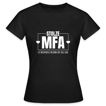 Assistante médicale Fière MFA - T-shirt Femme - noir - Devant - AI Model Female 172 dark (172cm)