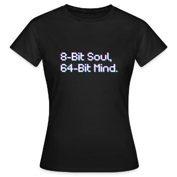 8 bits Soul, 64 bits cœur - T-shirt Femme - noir - Devant - AI Model Female 172 dark (172cm)