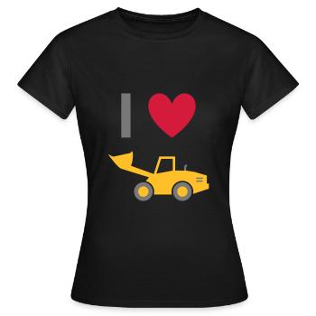 ★ Design colors can be changed ★ I love wheel loaders - Women's T-Shirt - black - Front - AI Model Female 172 dark (172cm)