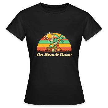 On Beach Daze Summer Trip Tropical Travel Ocean - Women's T-Shirt - black - Front - AI Model Female 172 dark (172cm)