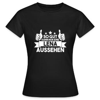 Lena - Frauen T-Shirt - Schwarz - Vorne - AI Model Female 172 dark (172cm)