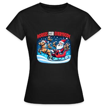 Horses for Everybody Festive Horses for Everybody - Frauen T-Shirt - Schwarz - Vorne - AI Model Female 172 dark (172cm)