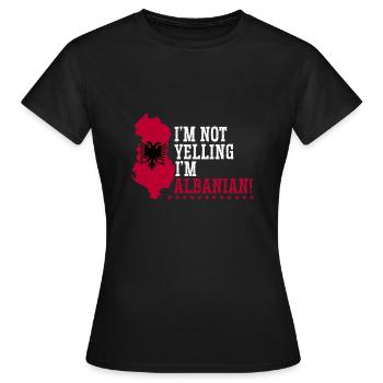 Drapeau albanais Aigle albanais Shqiponja - T-shirt Femme - noir - Devant - AI Model Female 172 dark (172cm)