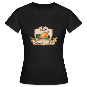 Sir Lunch A Lot Vielfraß Grillen Barbecue Futtern - Frauen T-Shirt - Schwarz - Vorne - AI Model Female 172 dark (172cm)
