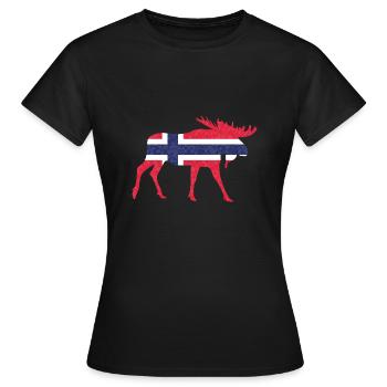 Norway Norwegian Scandinavia Norwegian flag - Women's T-Shirt - black - Front - AI Model Female 172 dark (172cm)