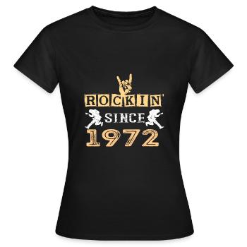 Rockin' Since 1972 Classic Rock 49th Birthday - Frauen T-Shirt - Schwarz - Vorne - AI Model Female 172 dark (172cm)