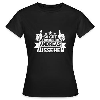 Andreas - Frauen T-Shirt - Schwarz - Vorne - AI Model Female 172 dark (172cm)