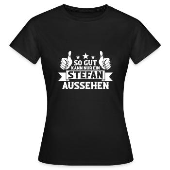 Stefan - Frauen T-Shirt - Schwarz - Vorne - AI Model Female 172 dark (172cm)