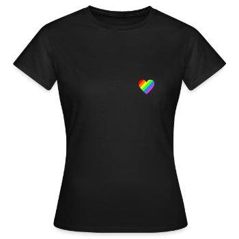 Rainbow Heart LGBT CSD - Women's T-Shirt - black - Front - AI Model Female 172 dark (172cm)