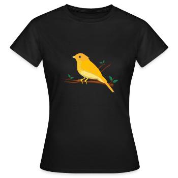 Kanarienvogel Singvogel, Vogel Design - Frauen T-Shirt - Schwarz - Vorne - AI Model Female 172 dark (172cm)