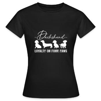 Dachshund Loyalty Loyalty on Four Paws - Women's T-Shirt - black - Front - AI Model Female 172 dark (172cm)